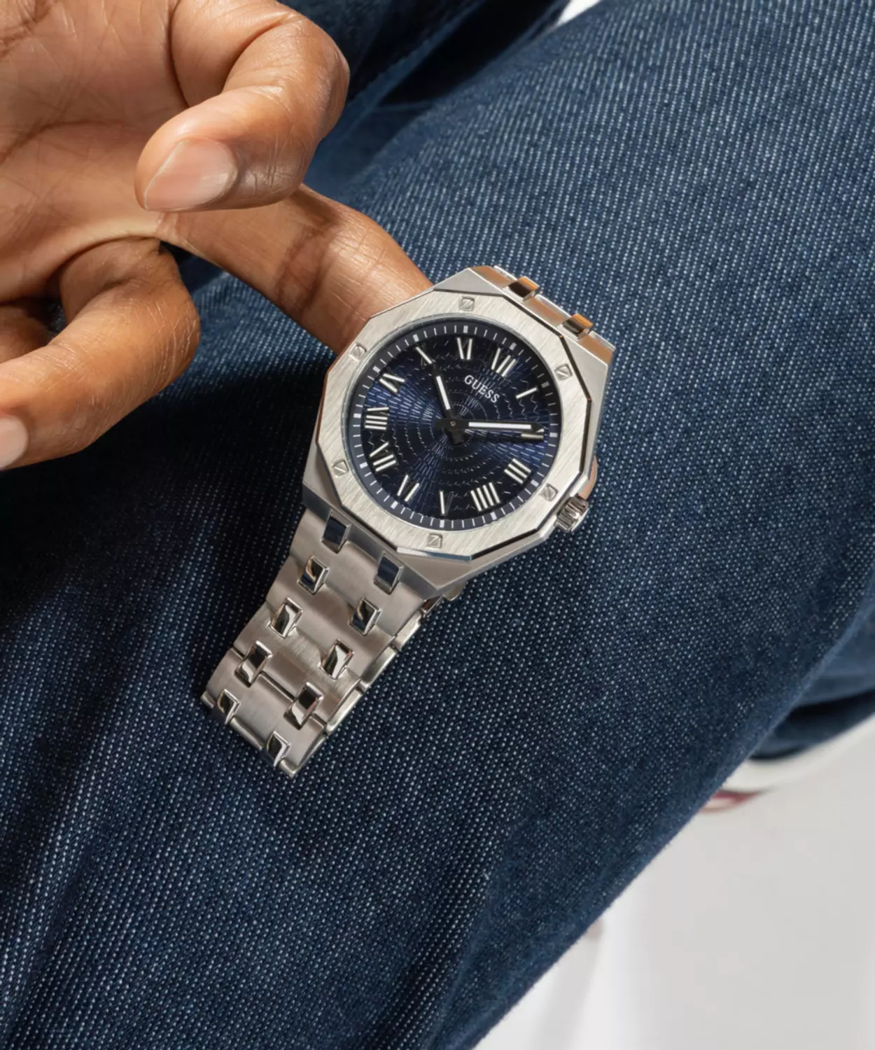 GUESS GW0575G4 Men's Watch Silver Tone Stainless Steel Bracelet 3