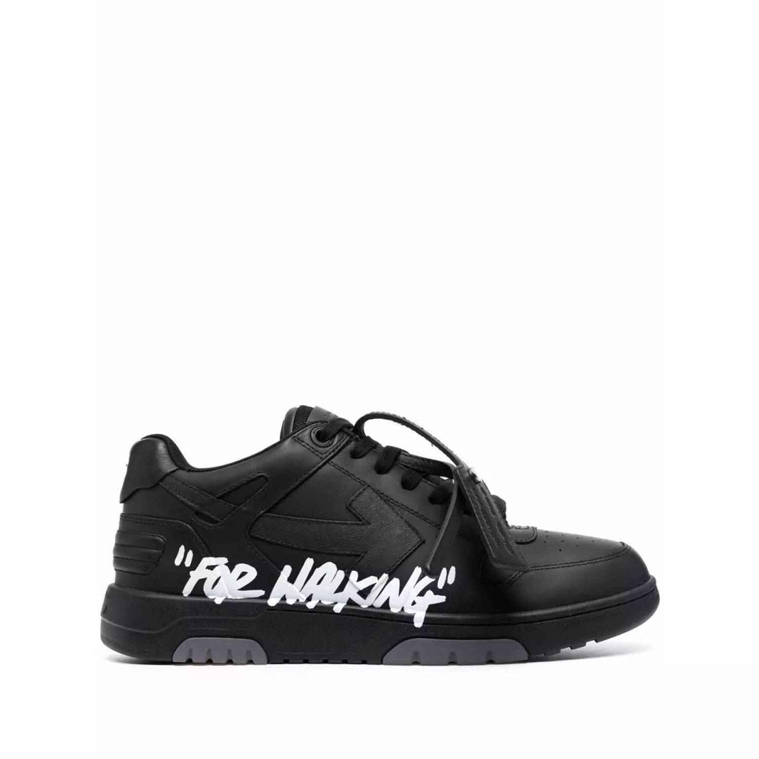 OFF-WHITE Out Of Office OOO “For Walking” Low Tops Black White image