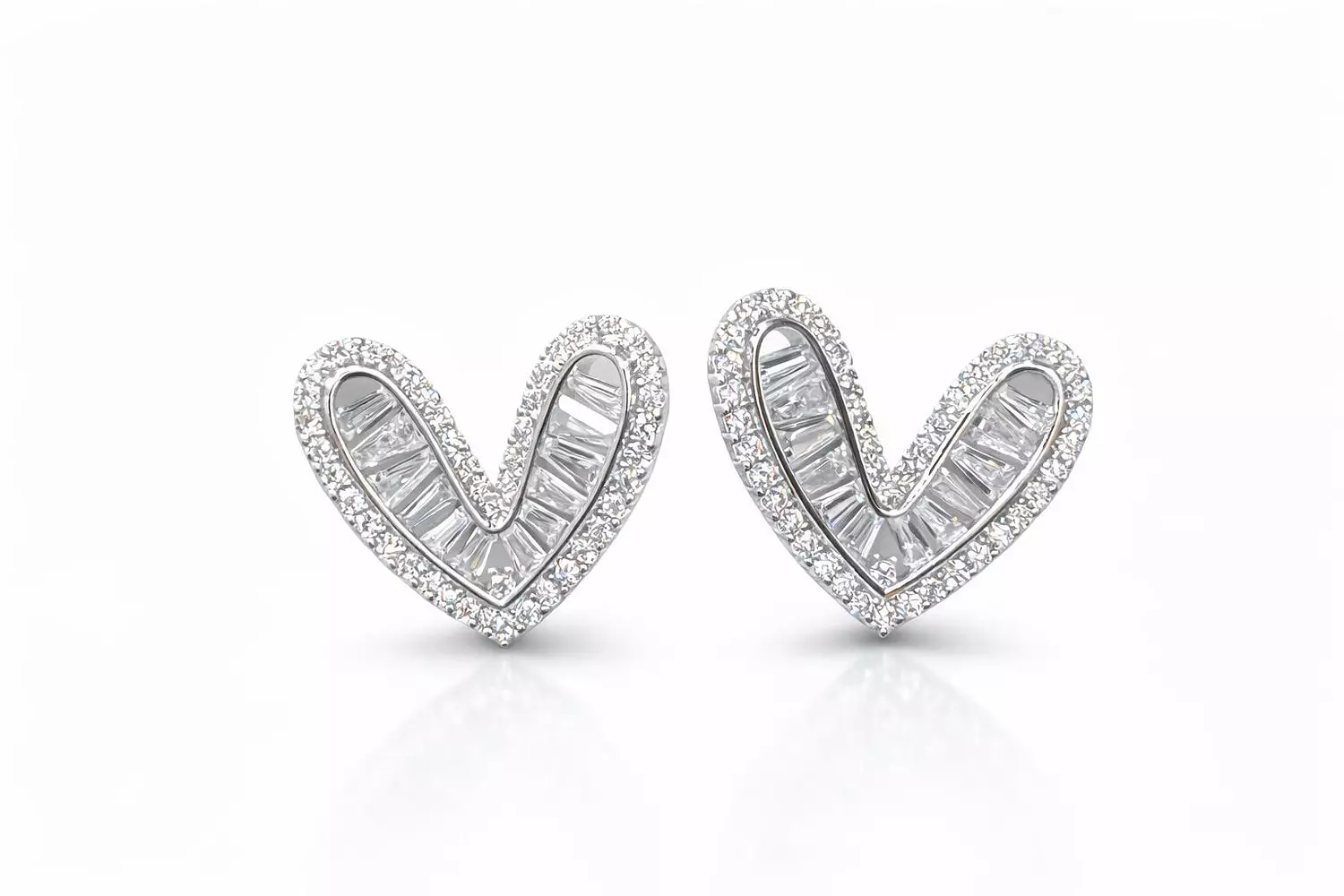 Silver Earrings Heart