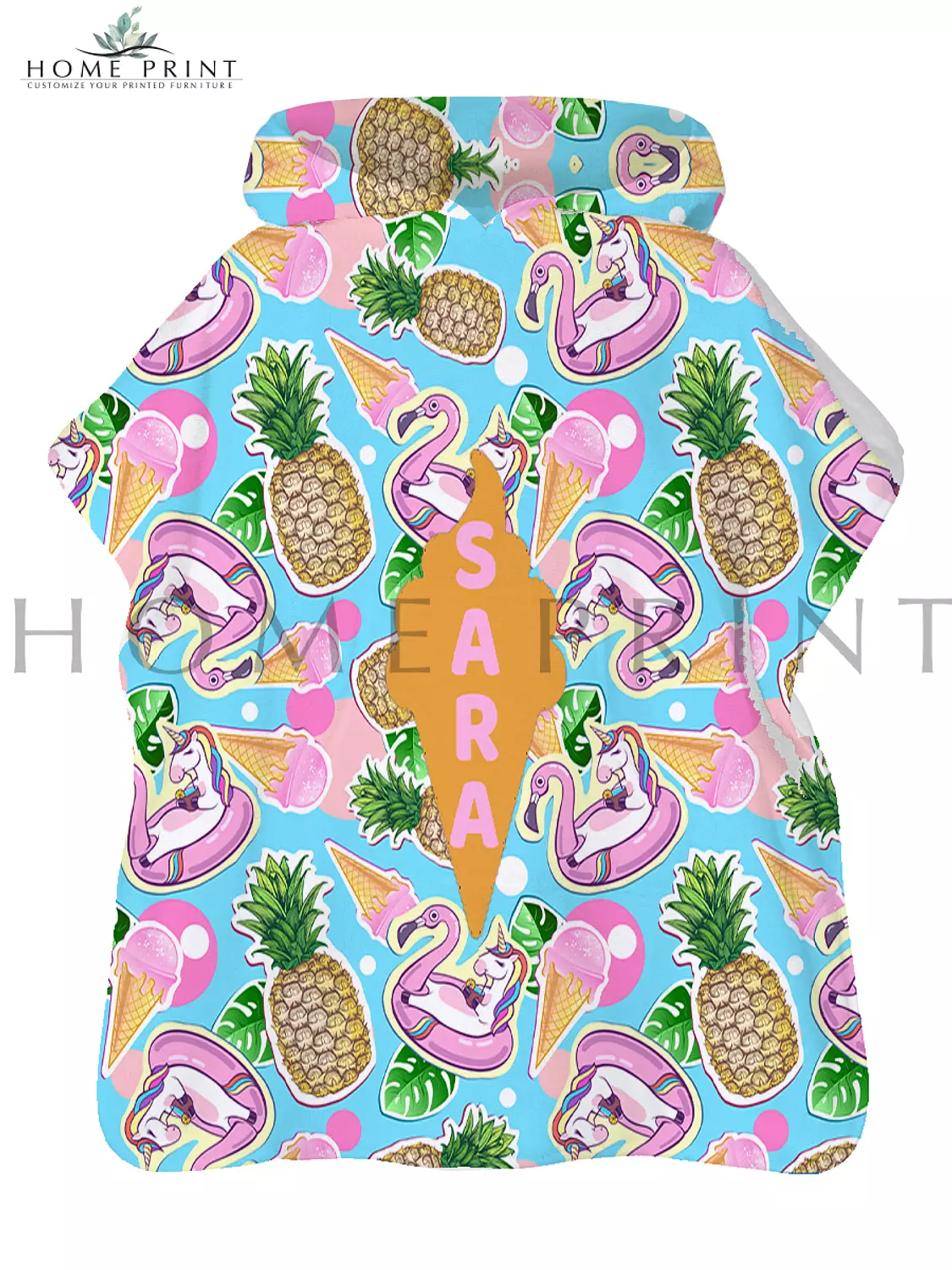 Microfiber Poncho - Flamingo - Multi Colors shape  image