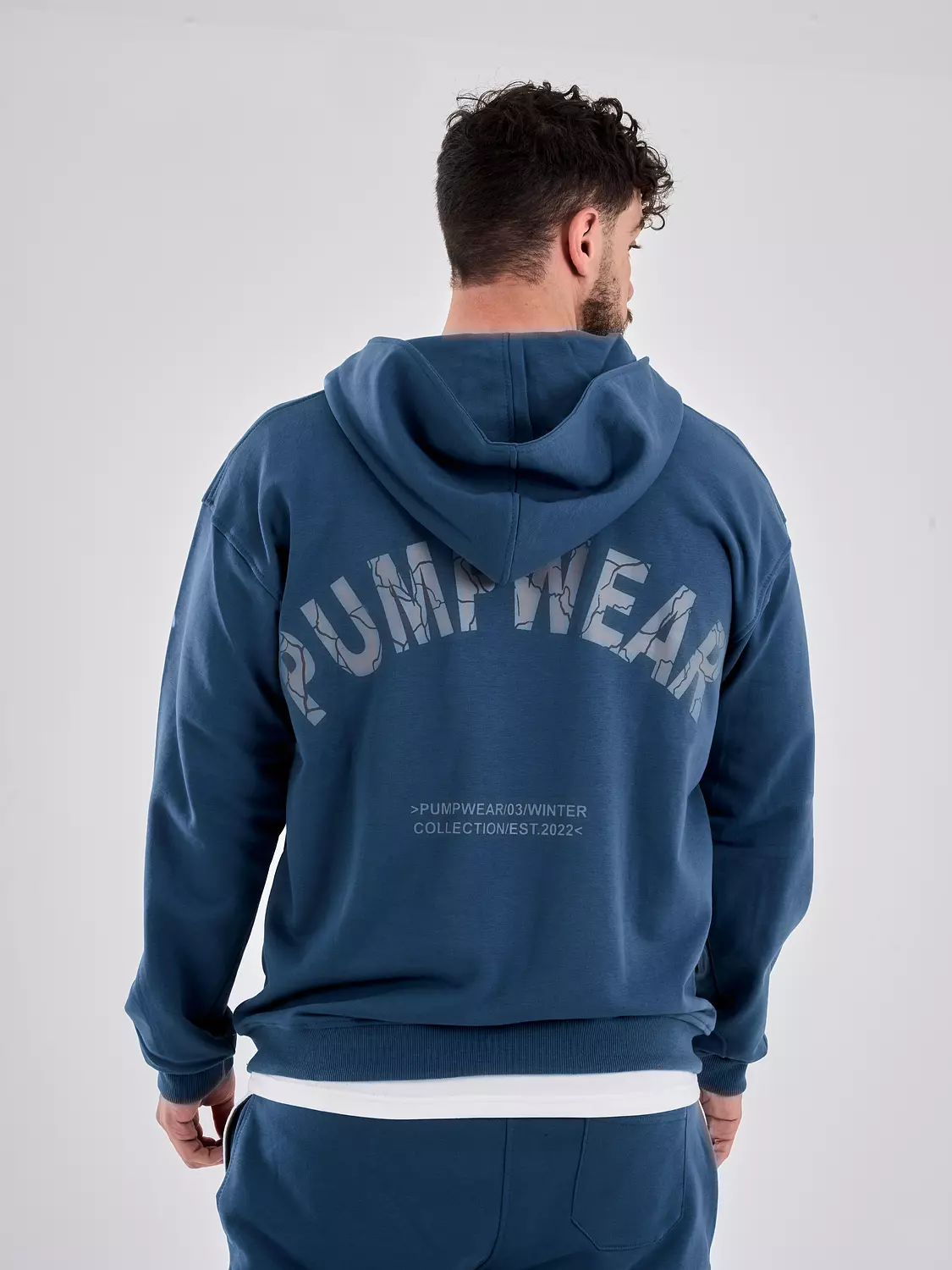 Drop Shoulder quarter Zip Hoodie ‘’indigo’’ 5