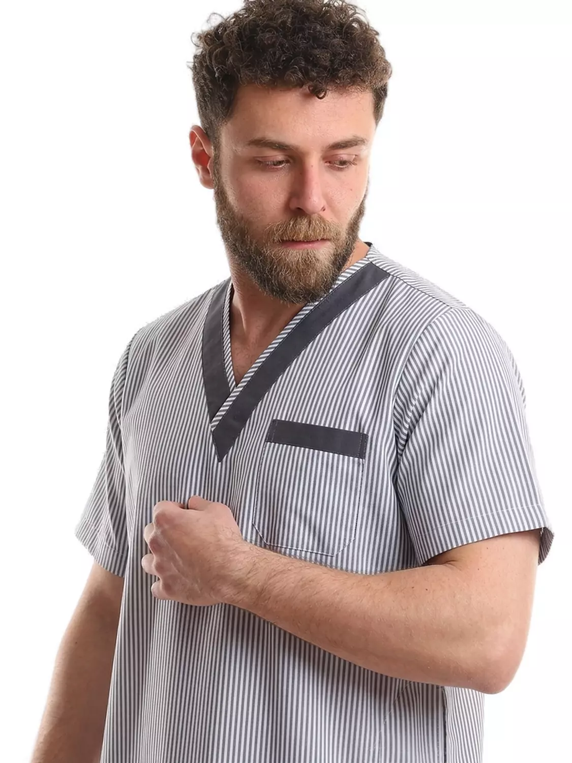 Men's Galabeya Short Sleeves - 2731- Dark Grey hover image