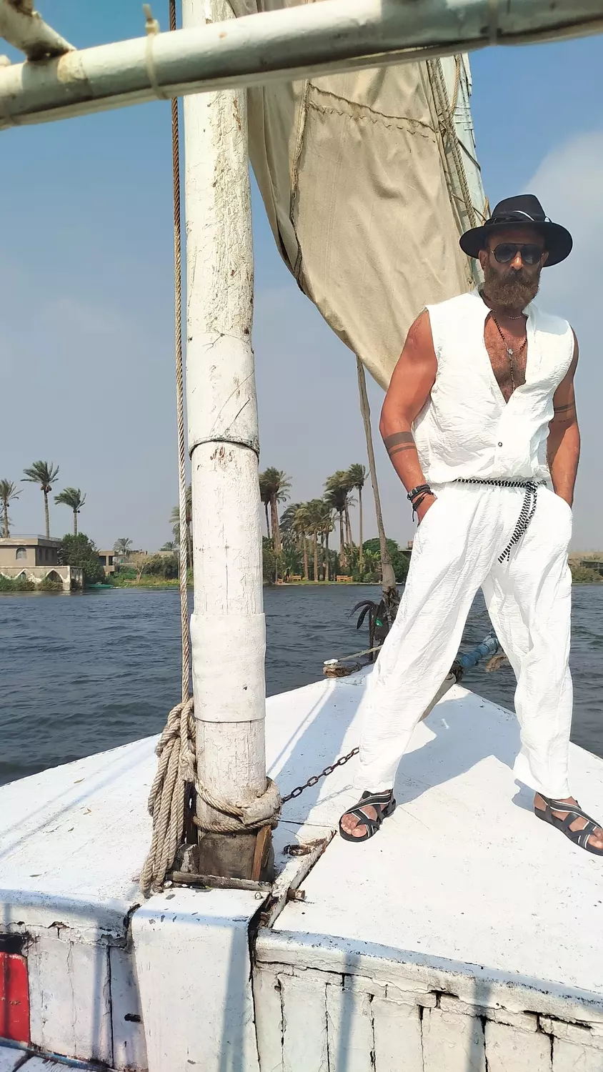 Sleeveless crossed white lenin Jumpsuit  image
