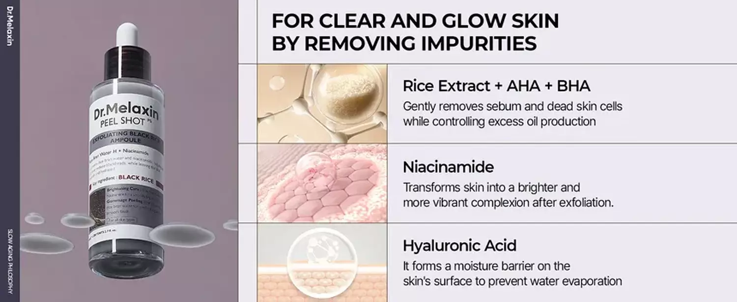 Dr.Melaxin - Peel Shot Exfoliating Black Rice Ampoule 4