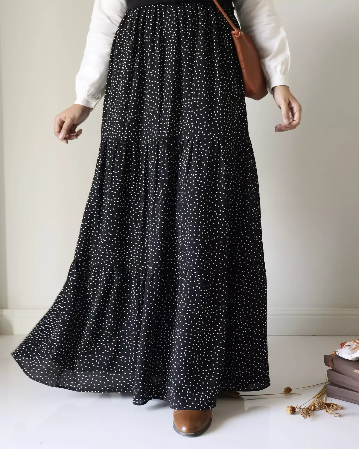 Cotton Crochet Black Dot Skirt image
