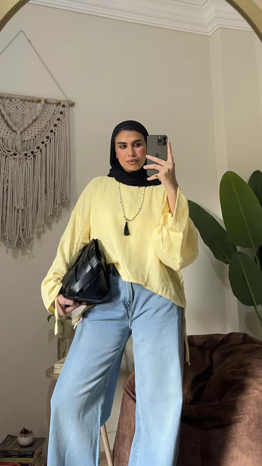 Elastic blouse  in yellow image