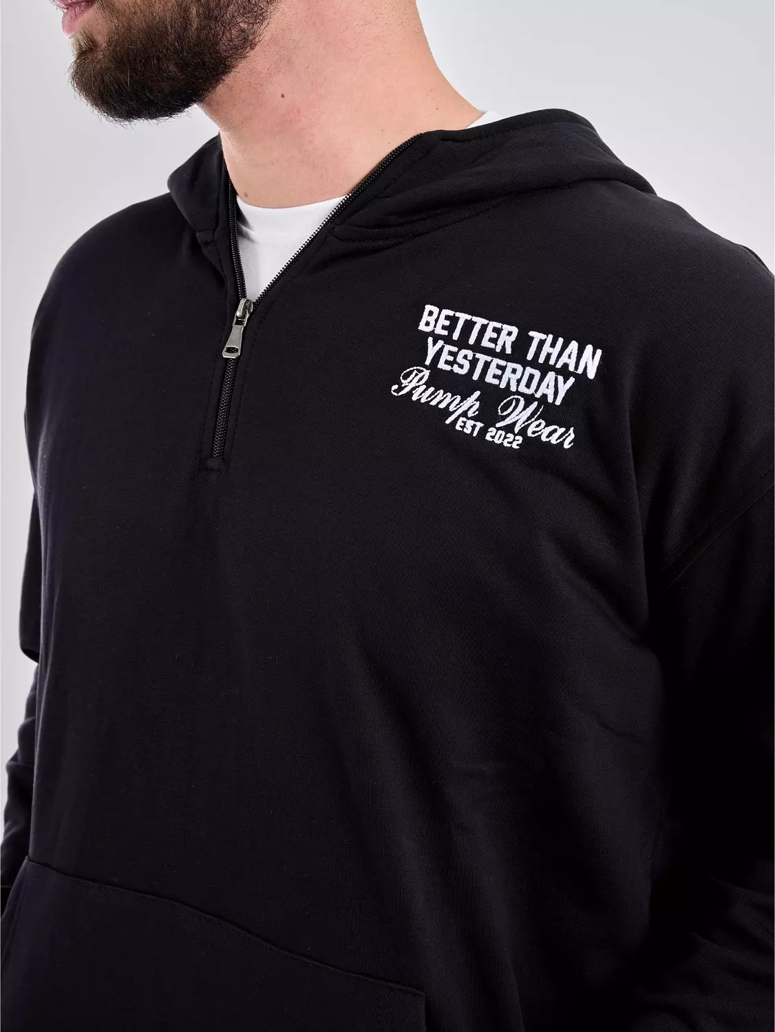 Drop Shoulder quarter Zip Hoodie ‘’black’’ 2