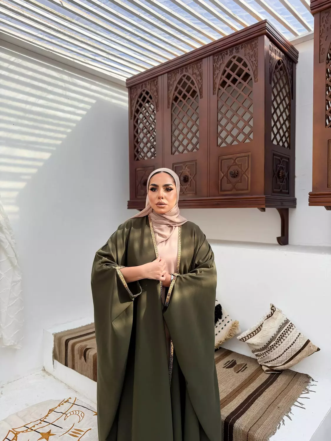 The Mawada Kuftan In Olive 2