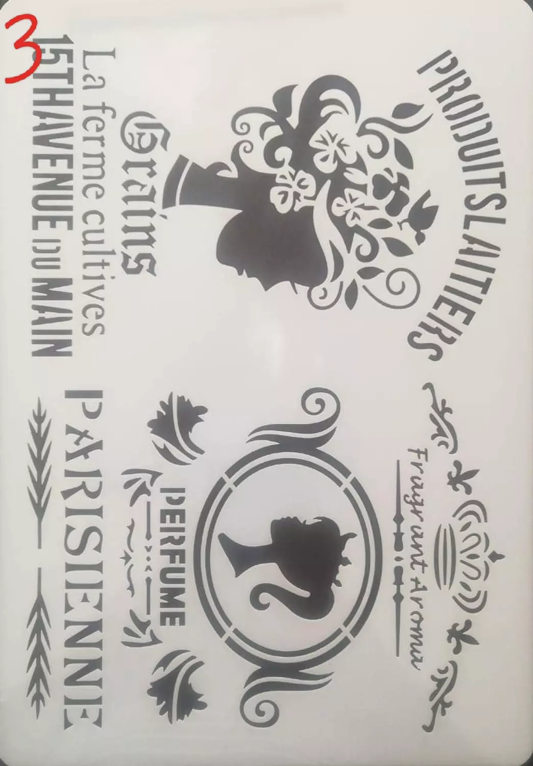 استنسل مفرغ (اشكال مختلفة) Stencils(Different forms) A4 32