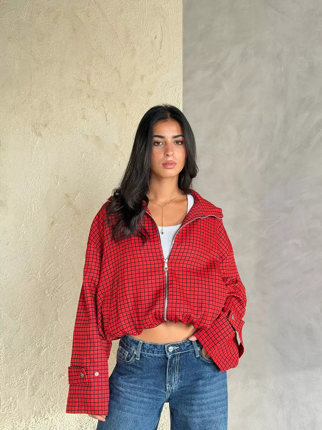 Scarlet Grid Jacket image