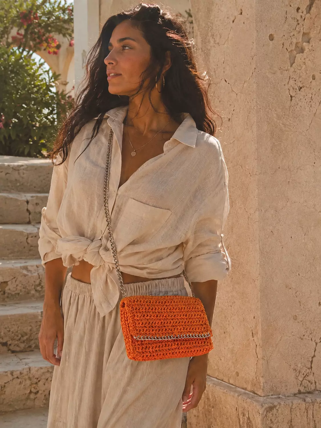 Raffia Chain Clutch 1