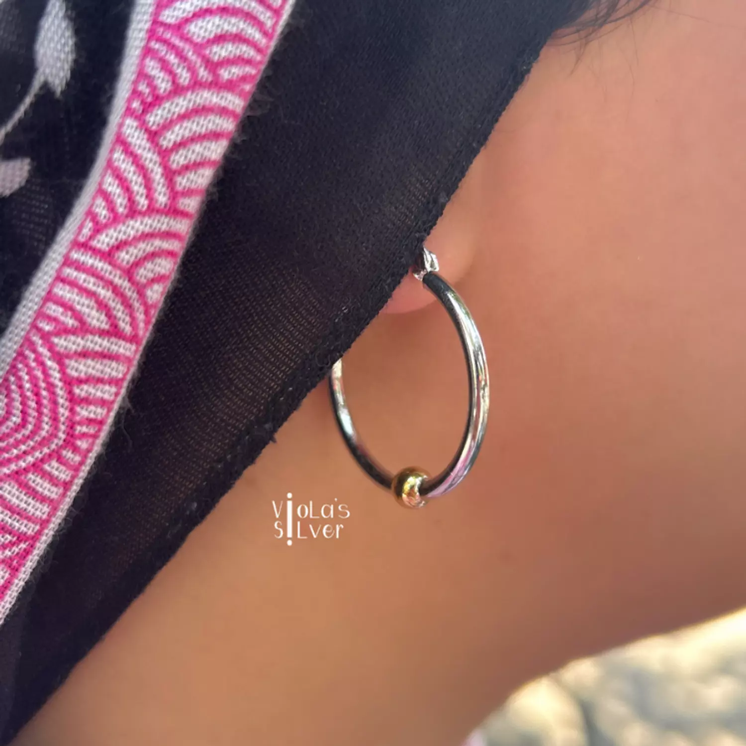 Golden balls circle earring image
