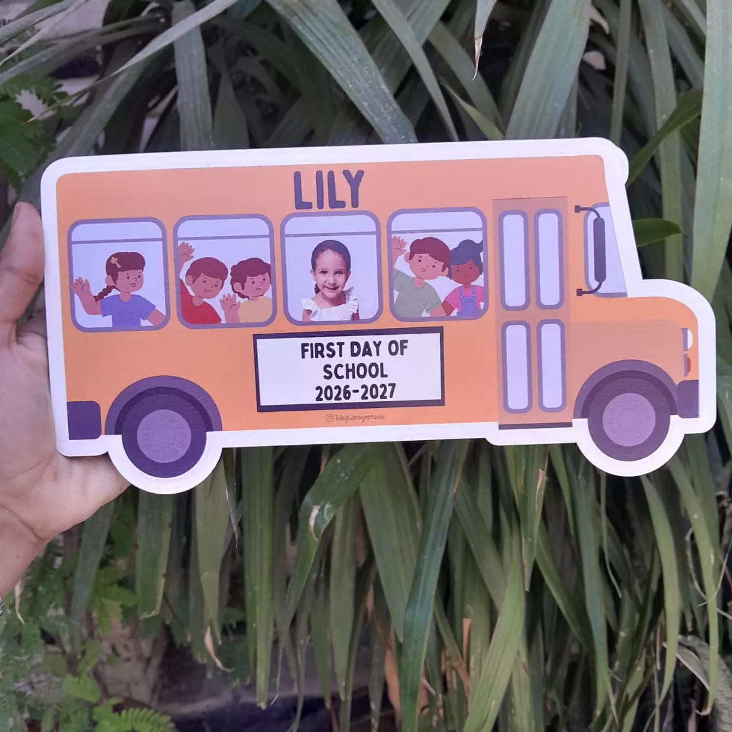 Small School Bus Frame Sign image