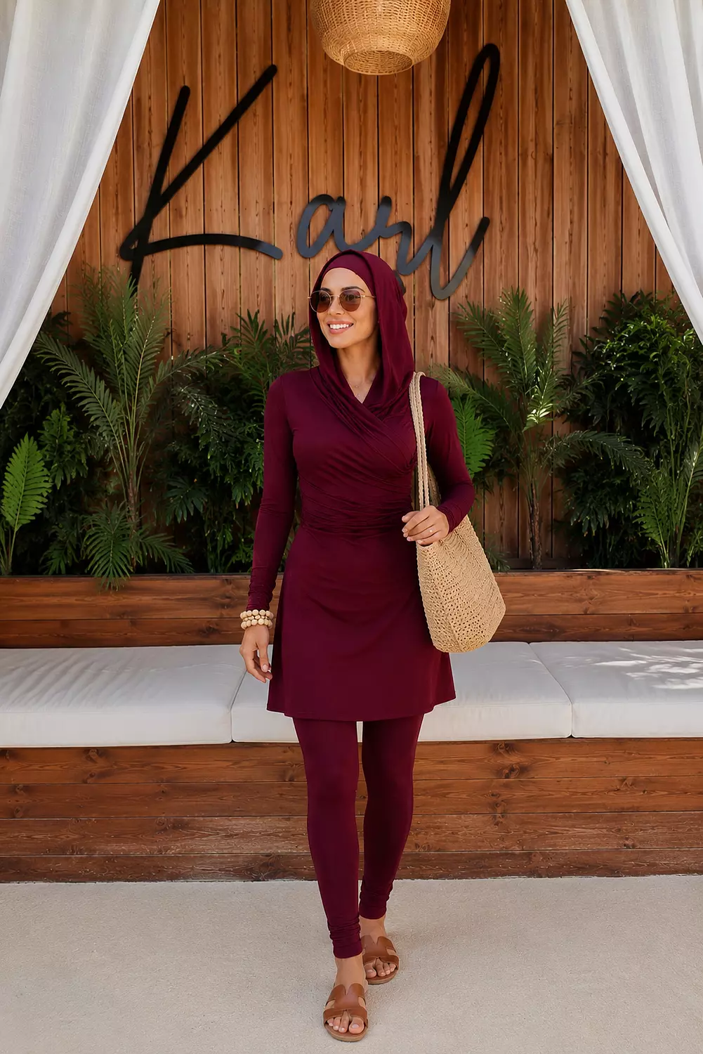 Maroon Marble Burkini 7