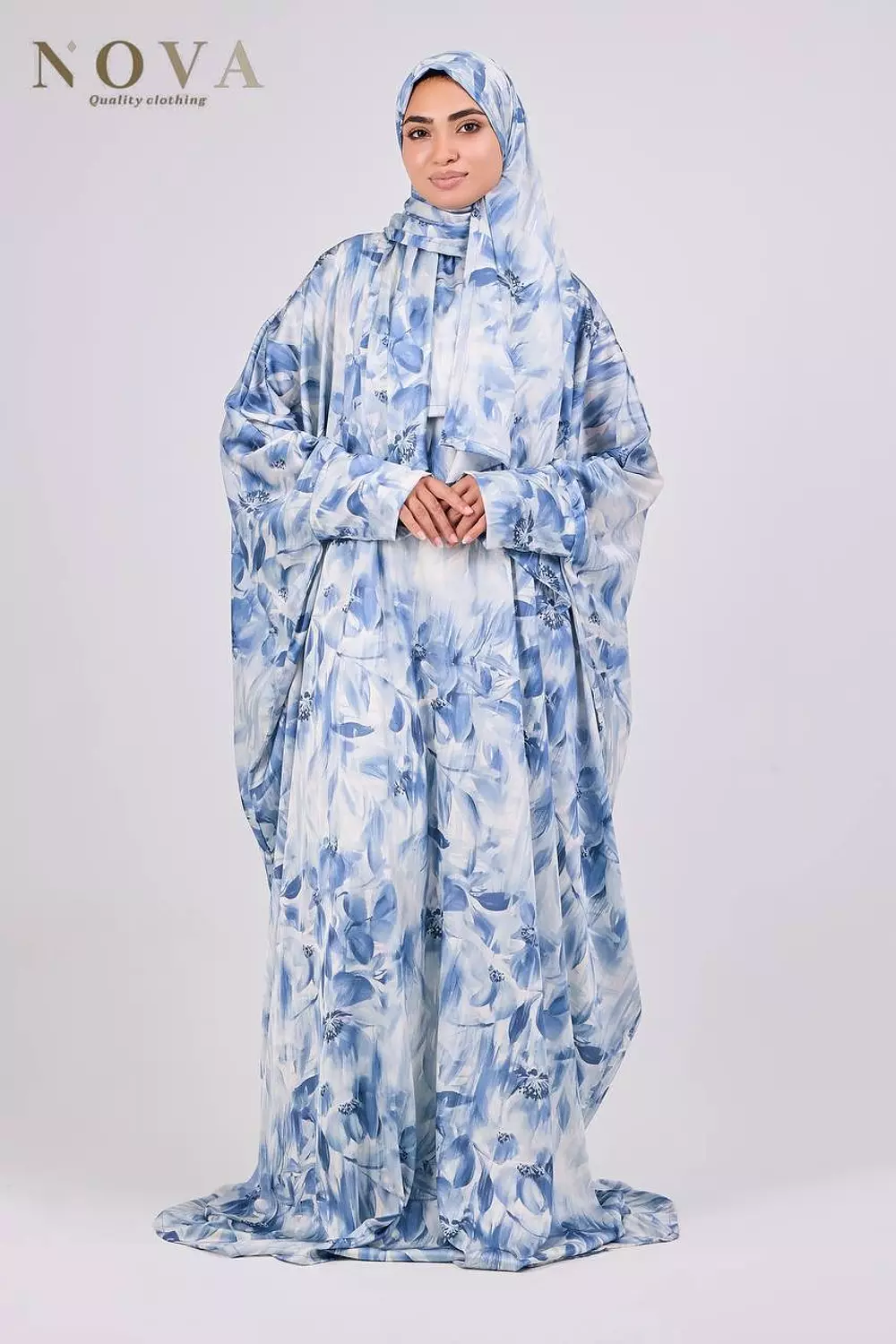 Blue floral Butterfly Satin image