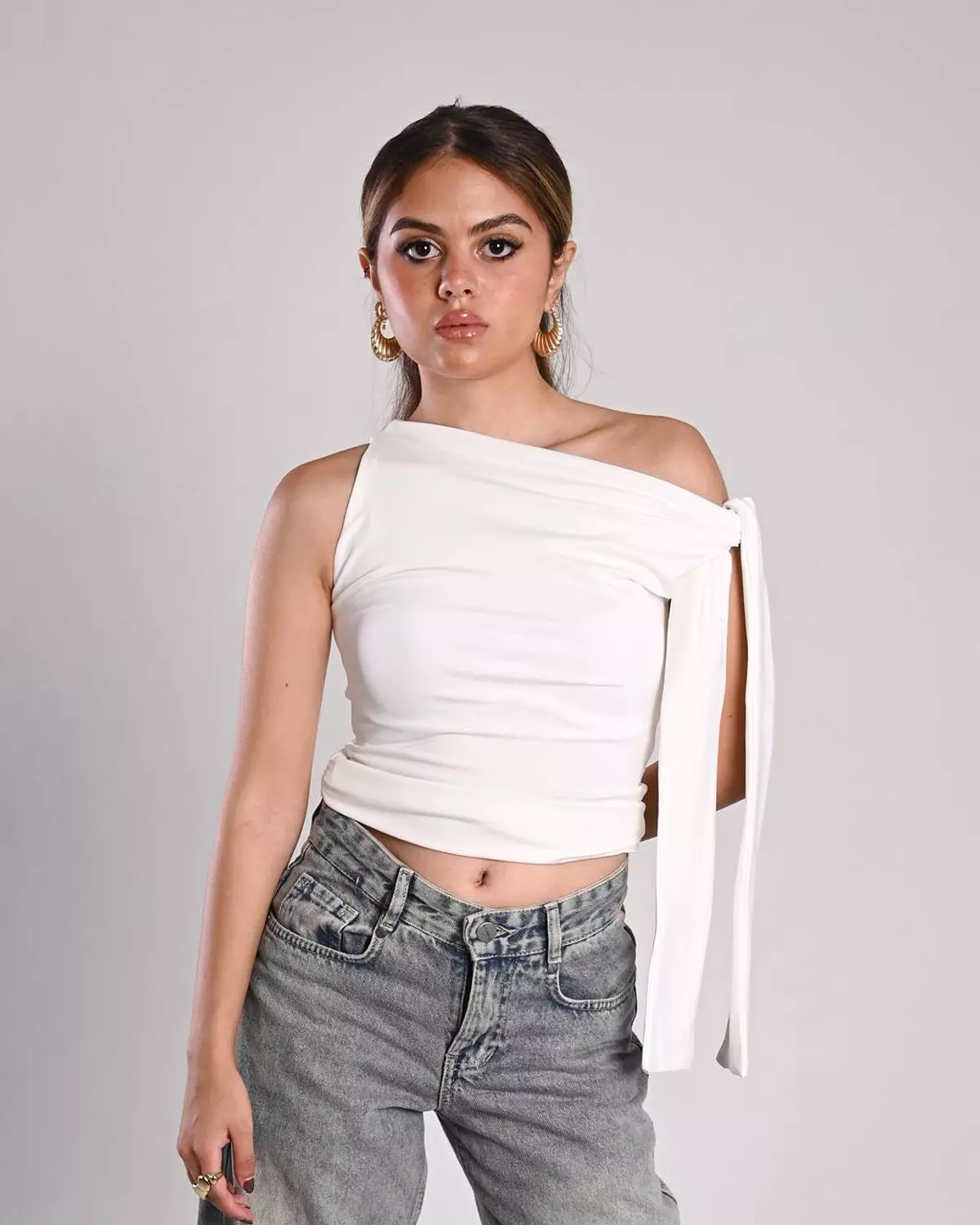 Knotted top in pearl (pre order) hover image