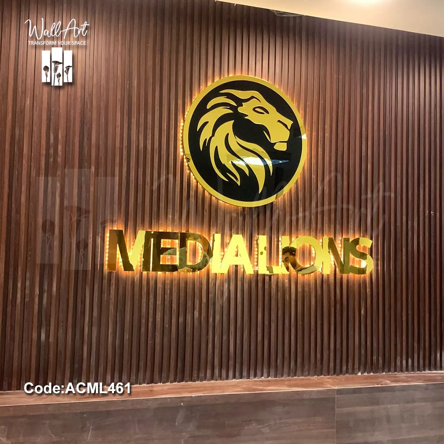 ACML461-Lighted Golden Acrylic Logo   5