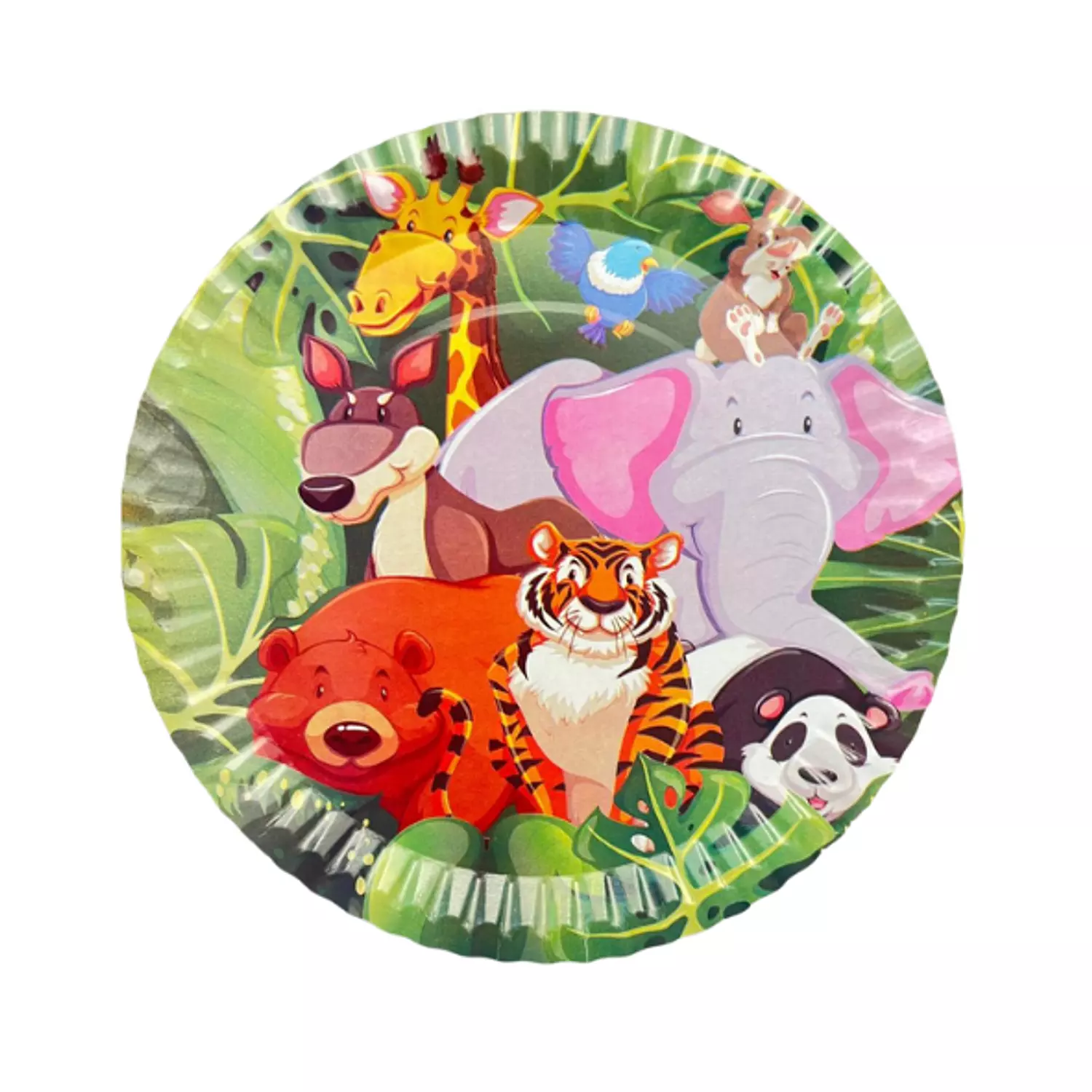 Animals Green Paper Plates image