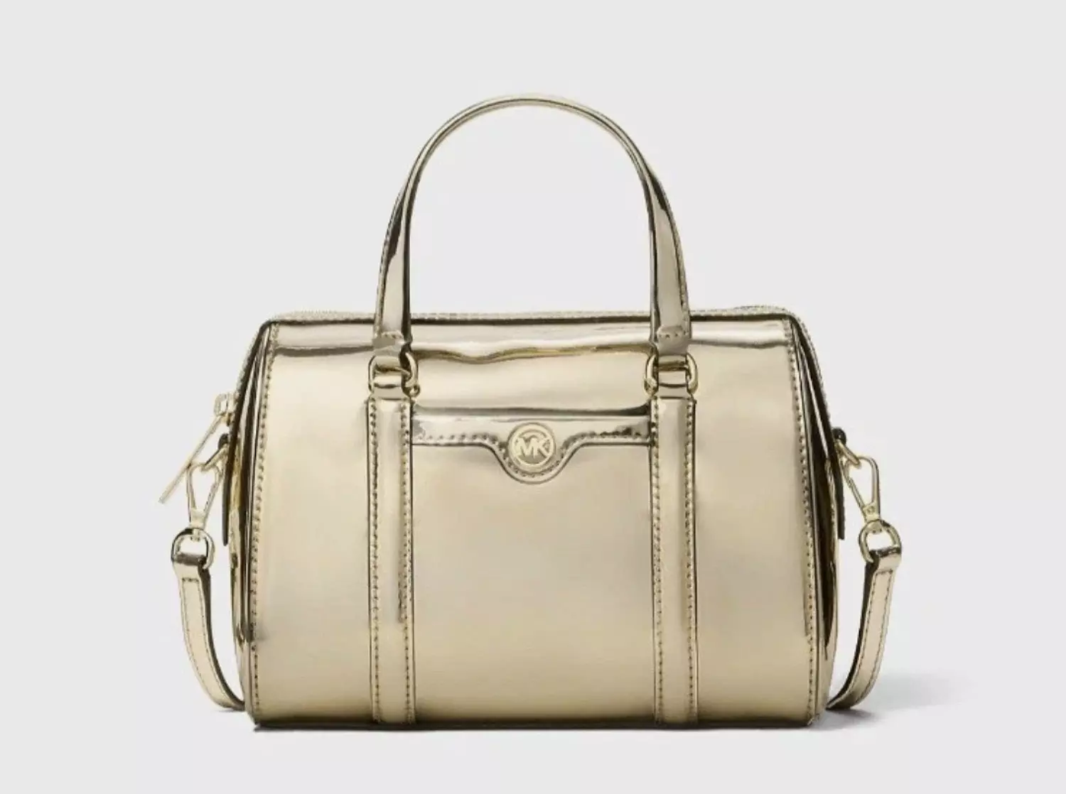 Michael Kors Metallic Satchel - Gold image