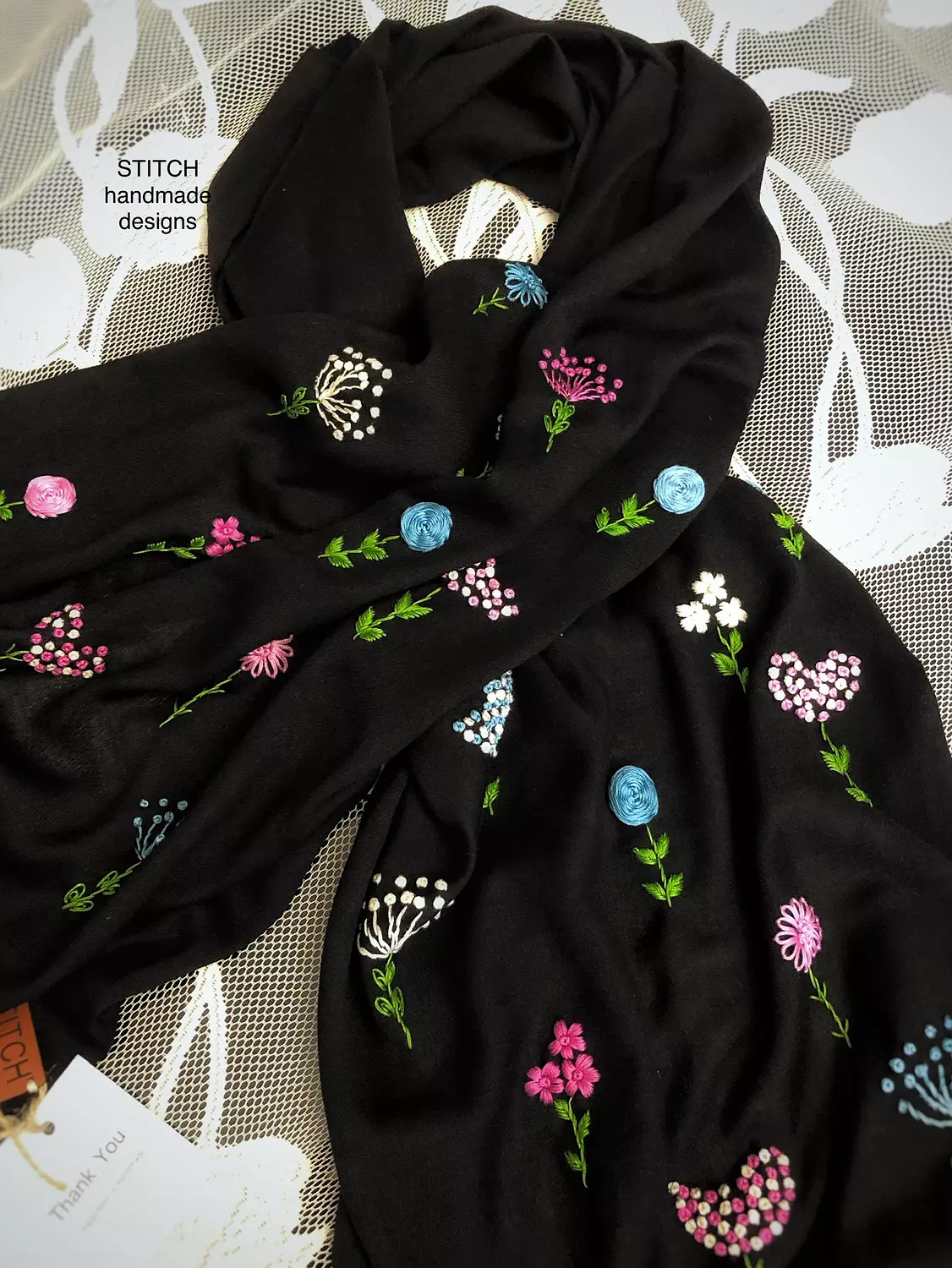 Colorful Petals Pashmina Shawl  image