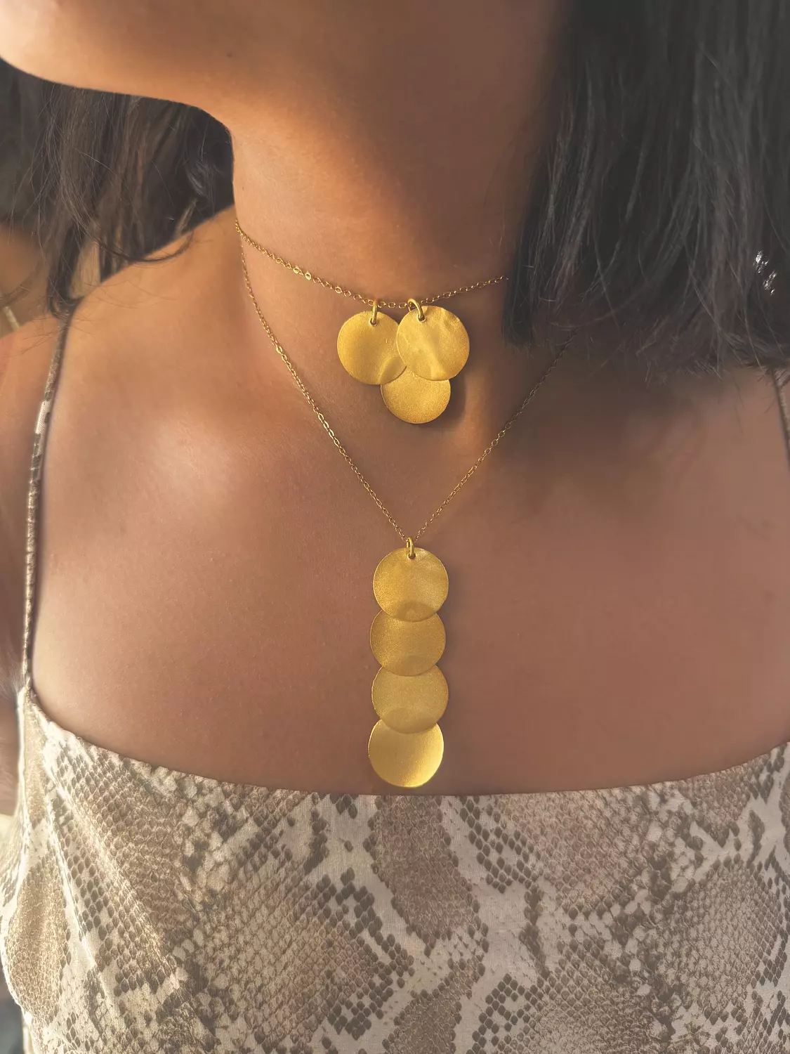 Set Of two circles Necklace image