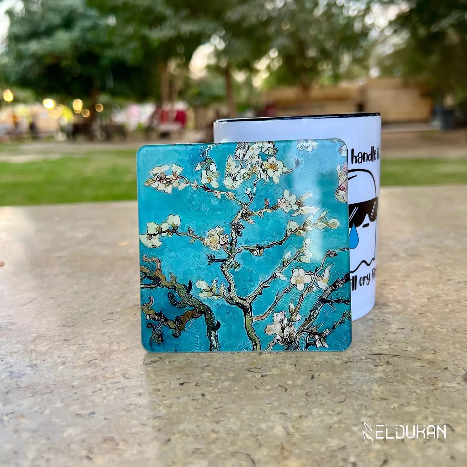 van gogh blossom acrylic coaster image