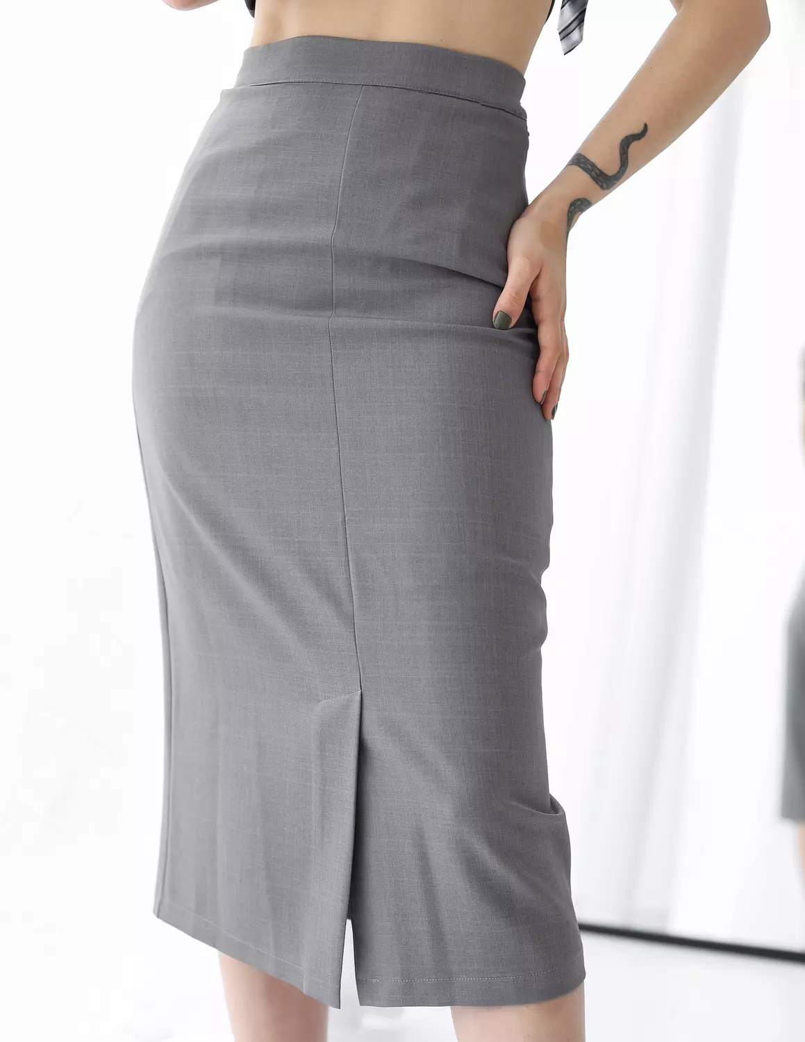 Grey Breeze Midi Skirt image