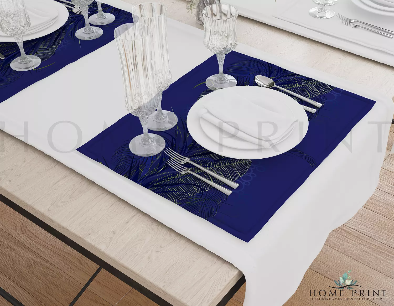  Modern Place-mat  - Feathers  - Multi Color Design  image
