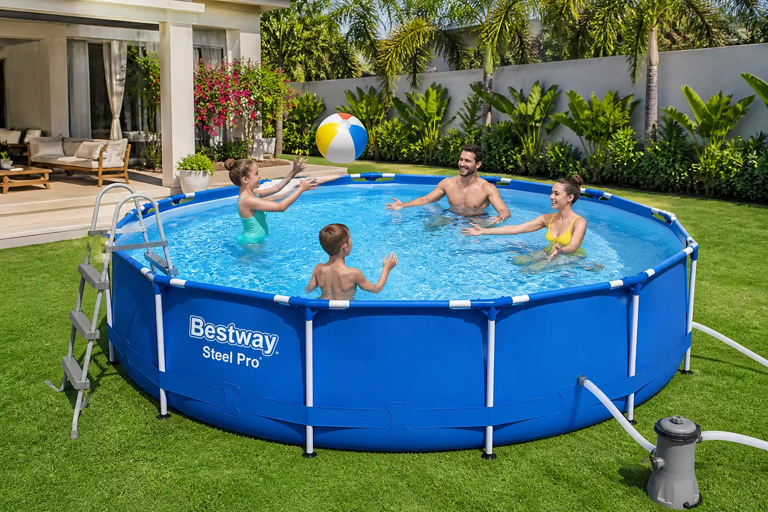 Round Frame Pool with Pump | Inter Toys
