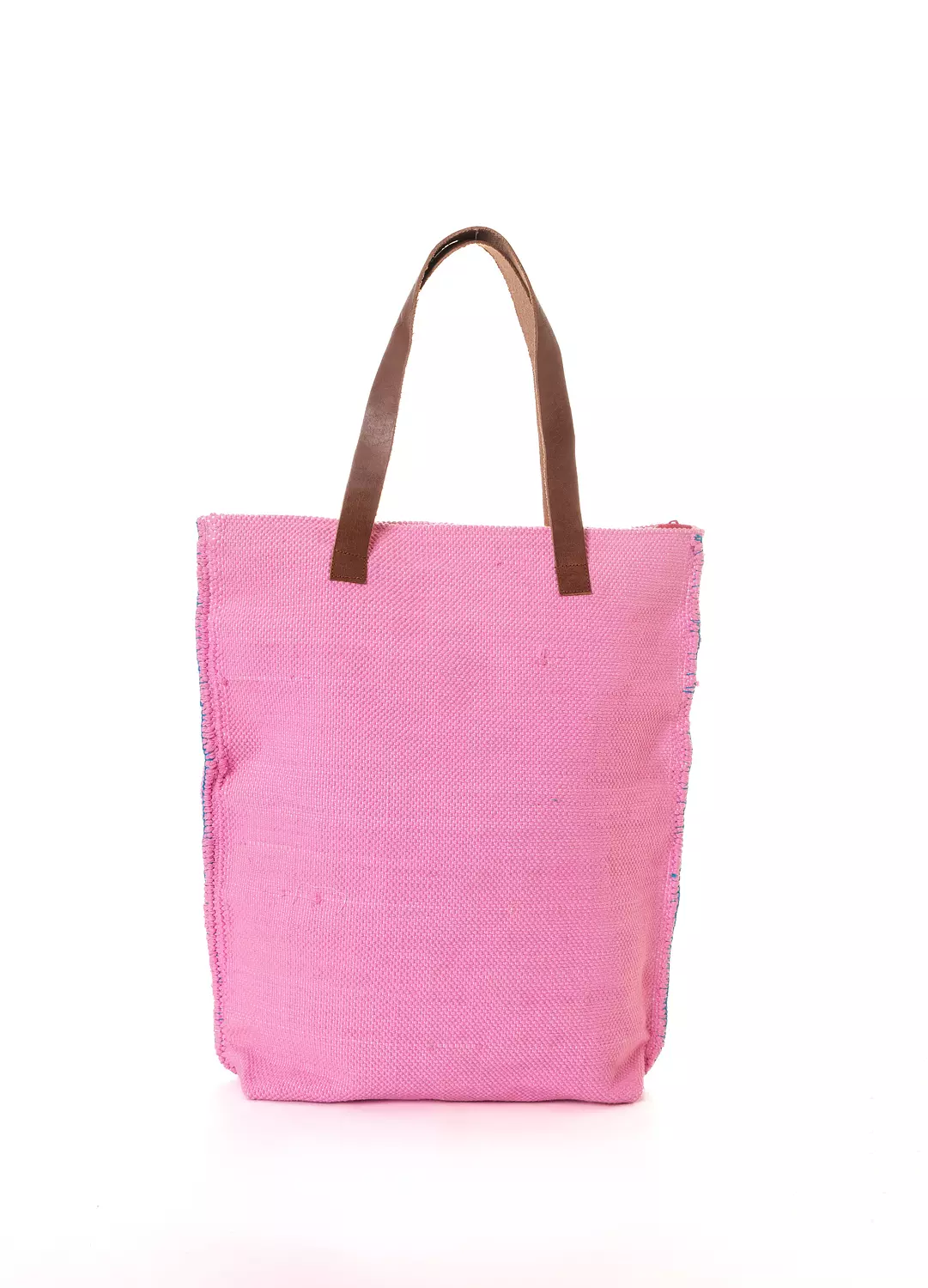 Embroidered Floral Carpet Bag with Genuine Leather Handles  1