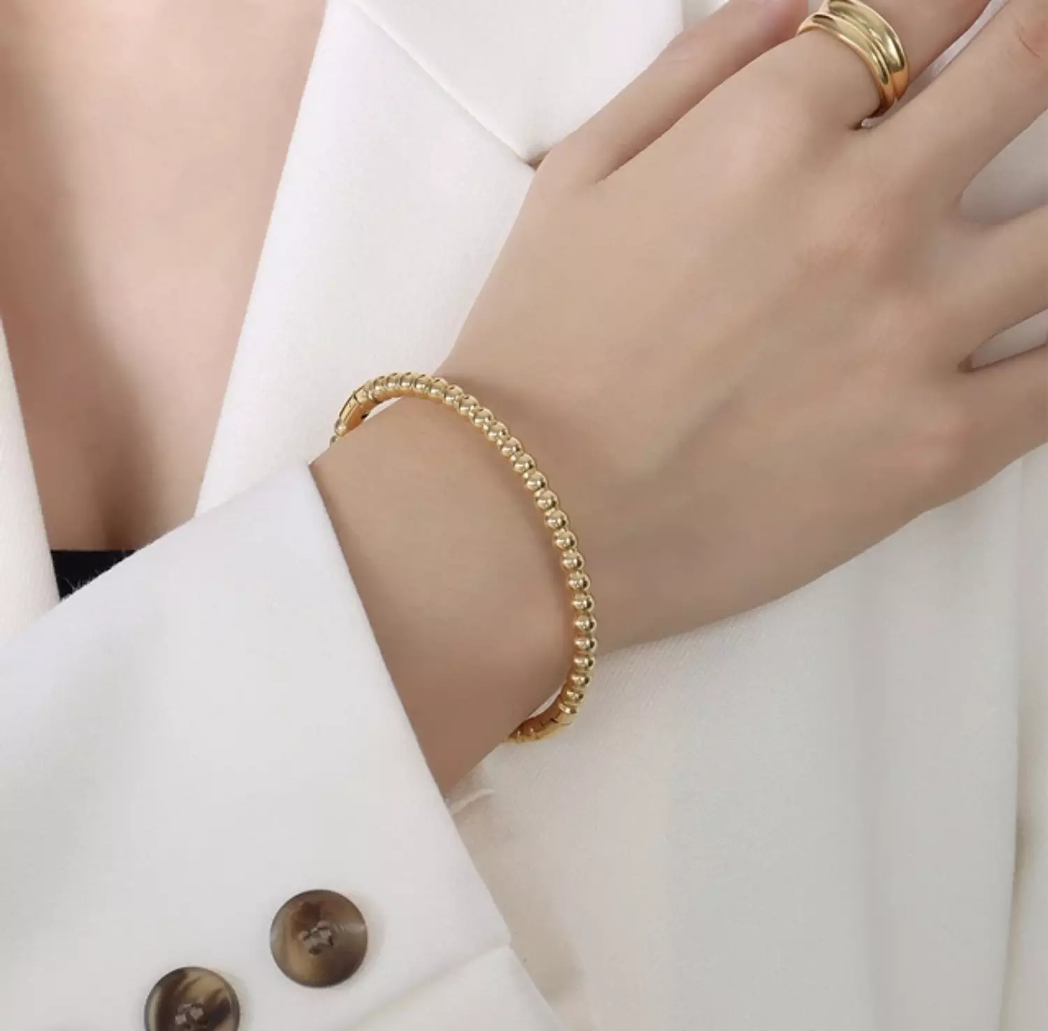 Beaded Stainless Gold Bracelet image