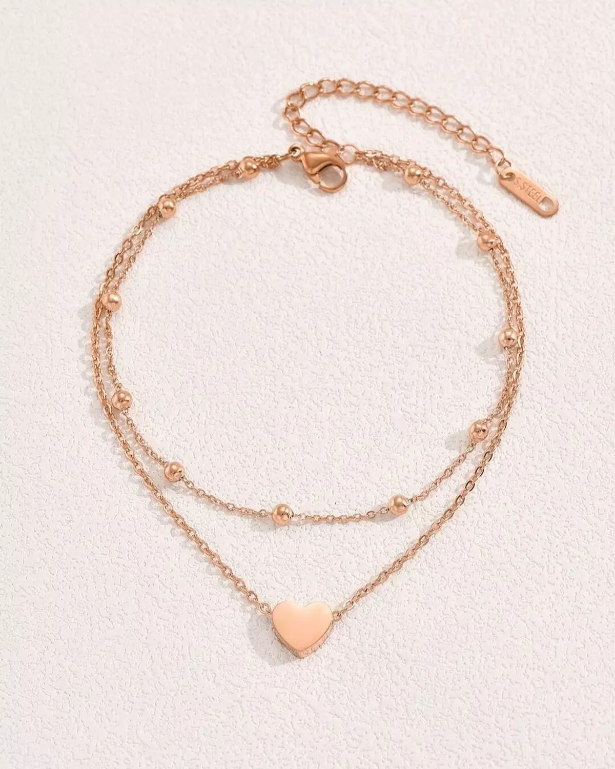 Bead and Heart Anklet 2
