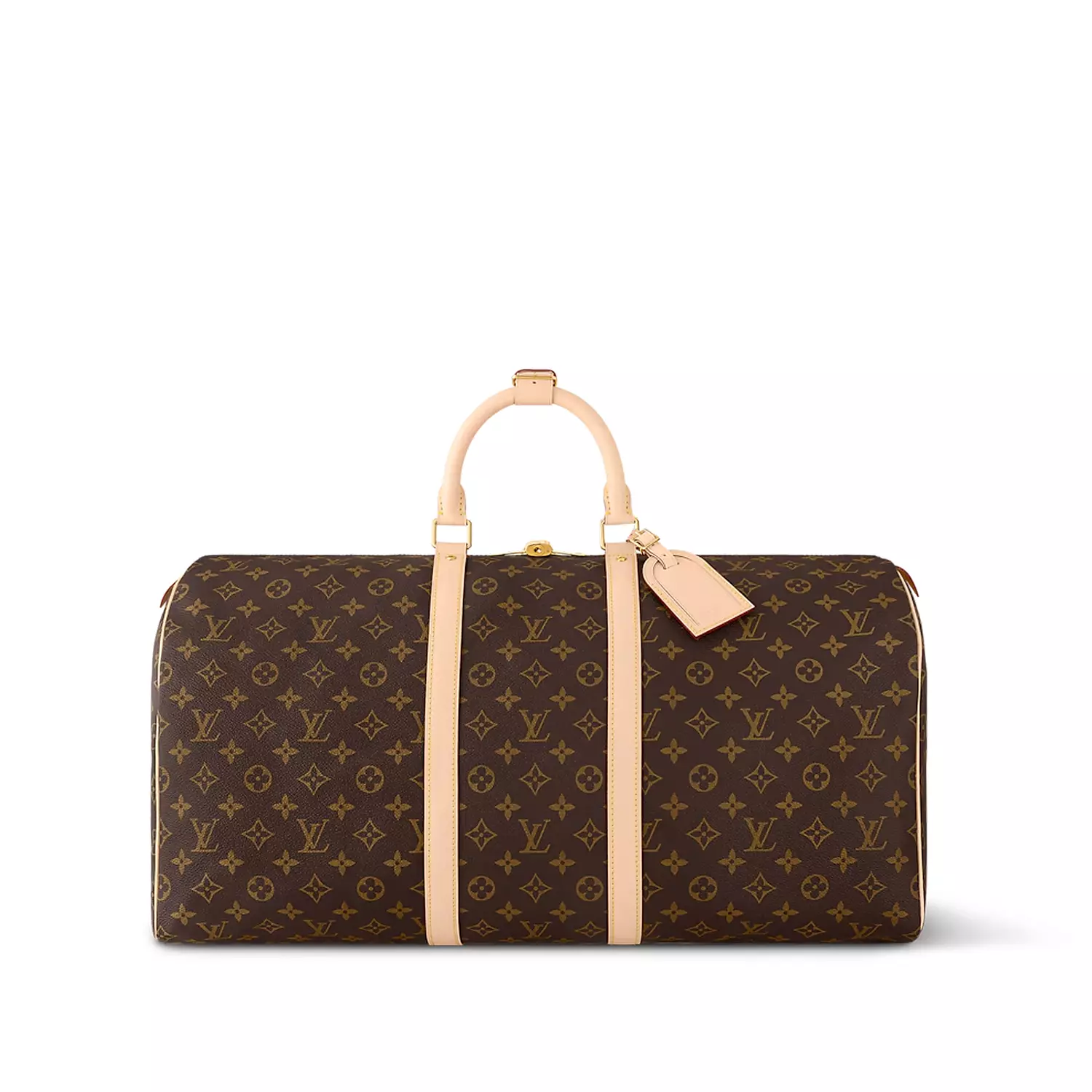 Louis Vuitton Keepall 55 duffle bag in Monogram canvas with natural cowhide leather trim image