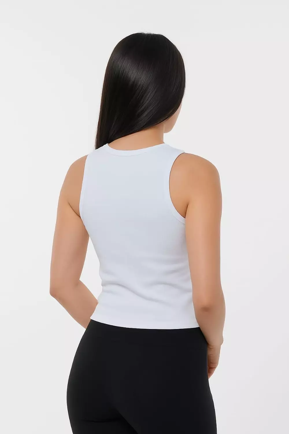 Crew Neck Tank Top - White – fresh, clean, effortless 2