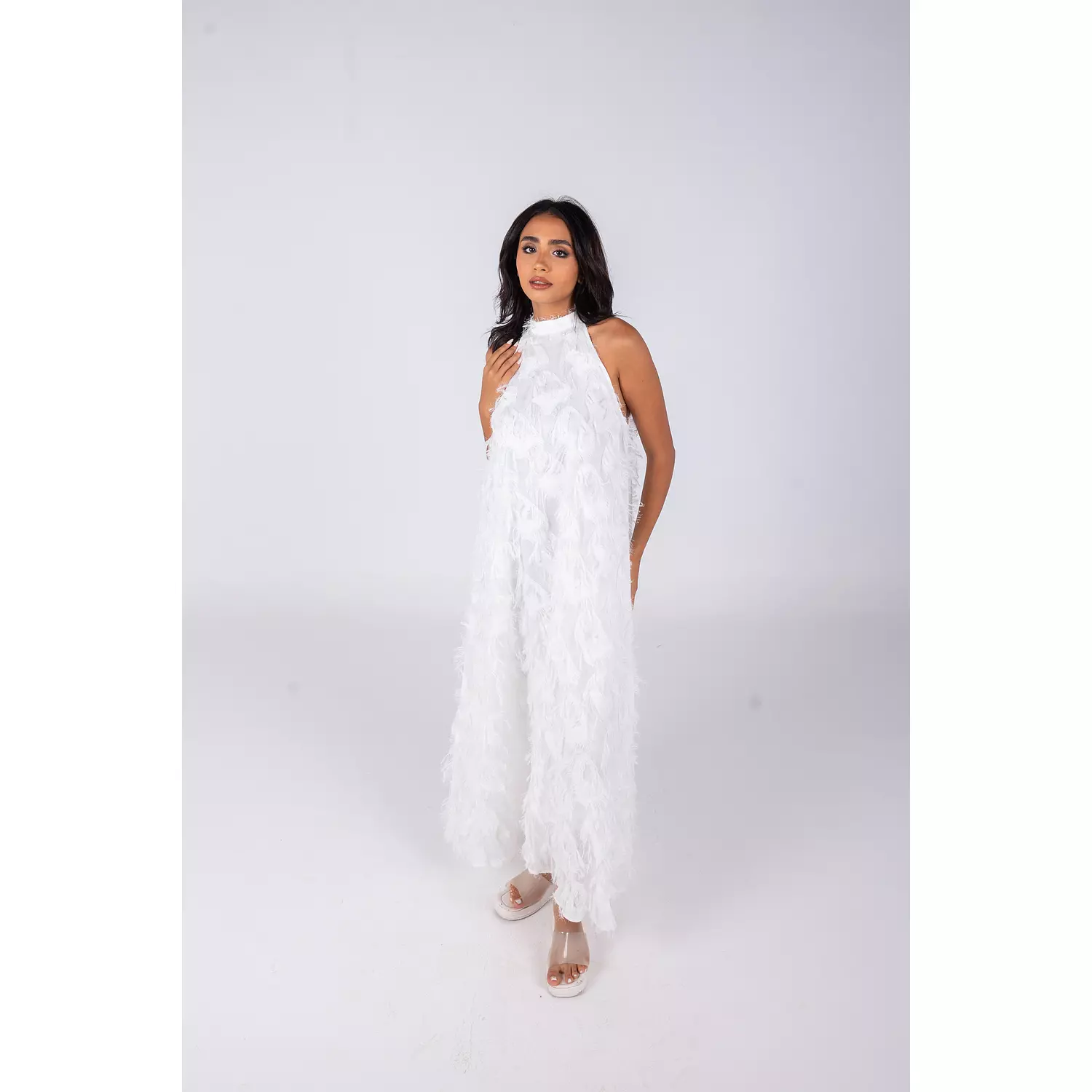 White Tassels Sleeveless Dress image