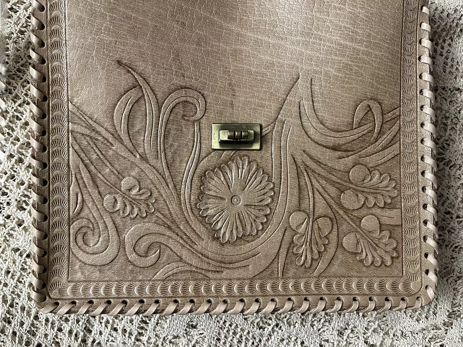 Fully Floral tooled leather bag  10