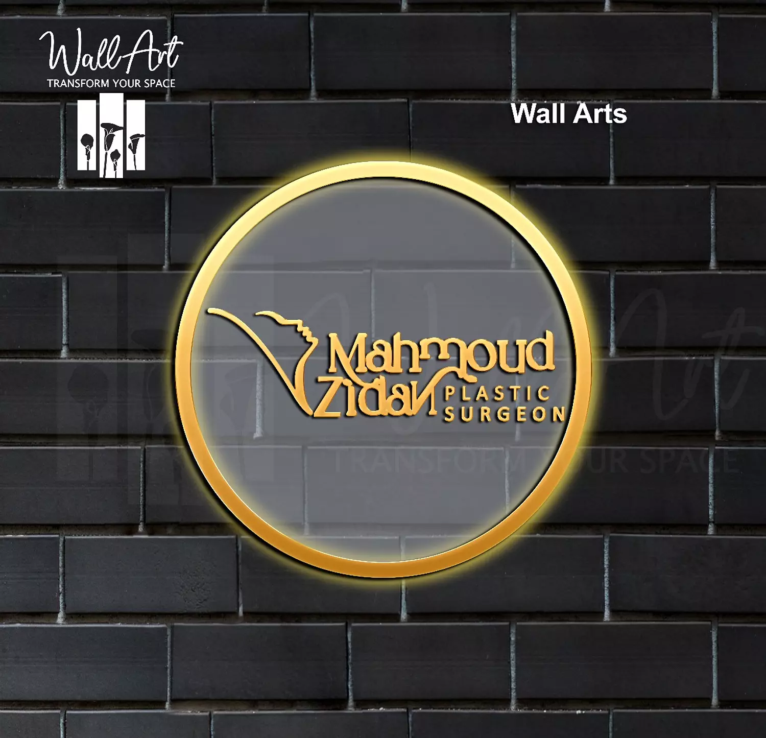 L2190-Lighted Golden Acrylic Sign 2