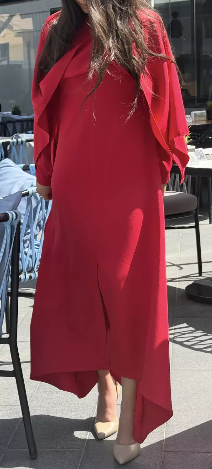 RED CAPE DRESS 9