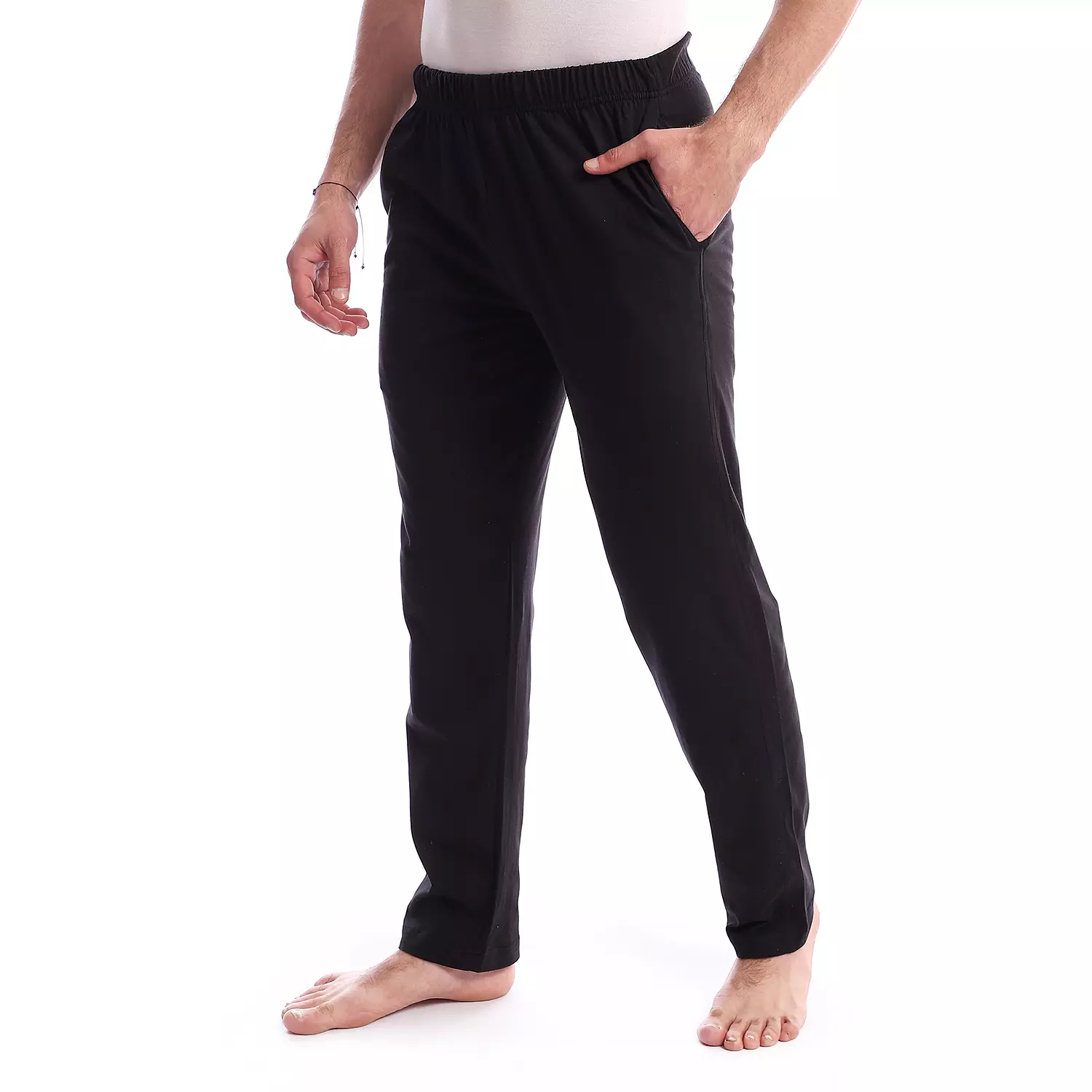Cotton Plain Pajama Pants - 4040 - Black hover image