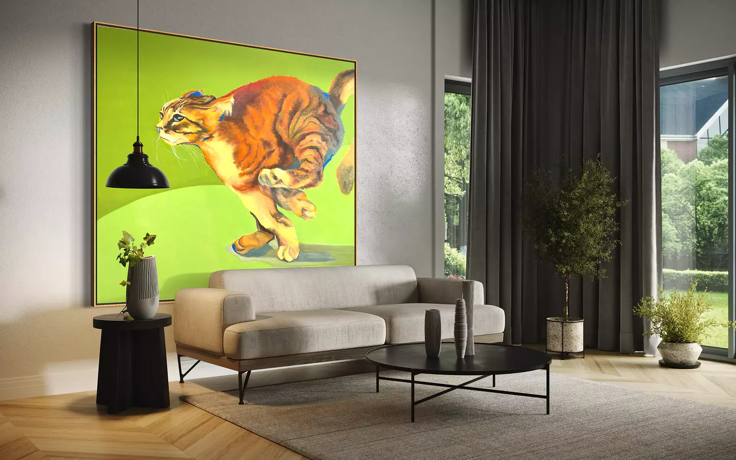 The Impulsive Persona (Green Painting – The Leaping Cat) 8