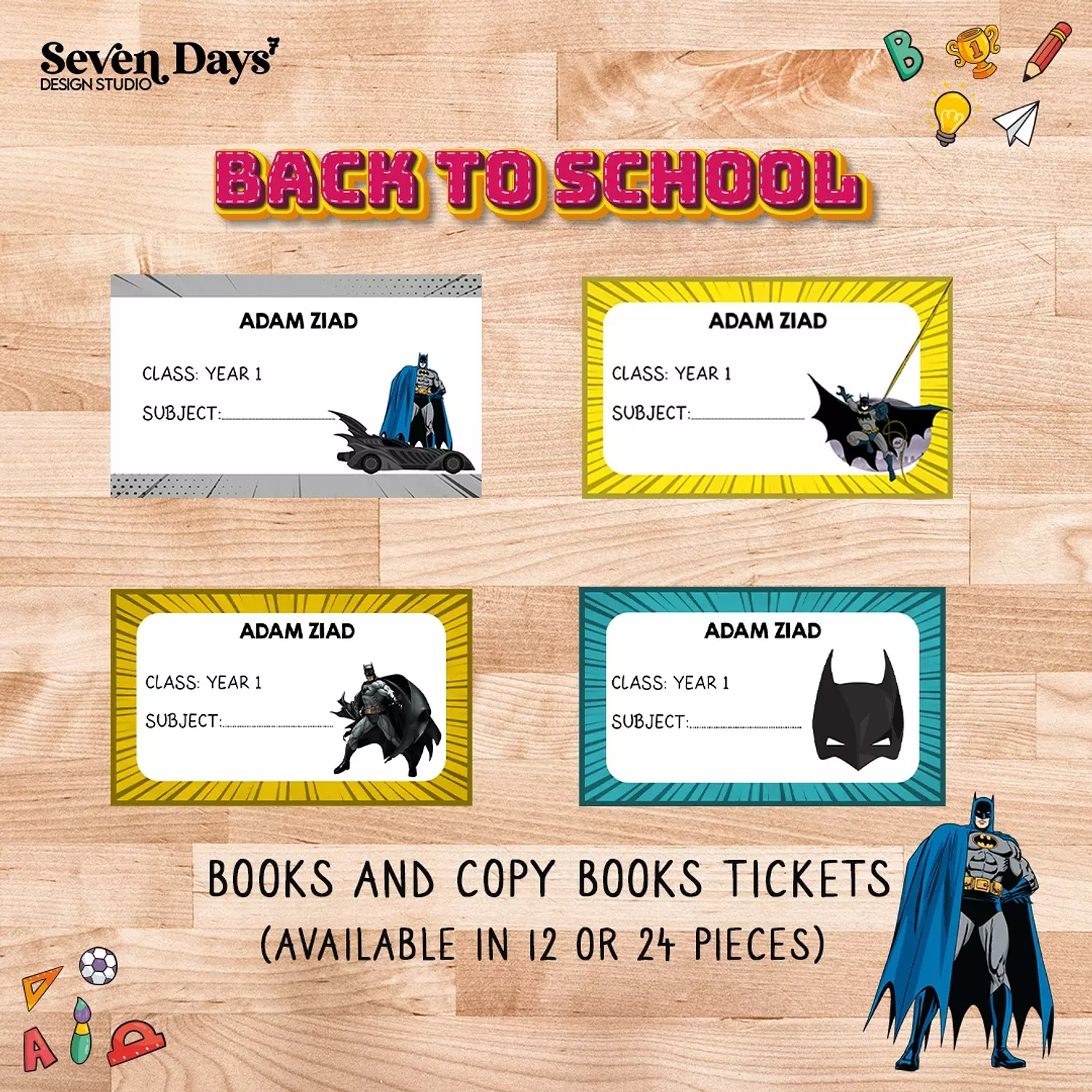Batman School Labels 1