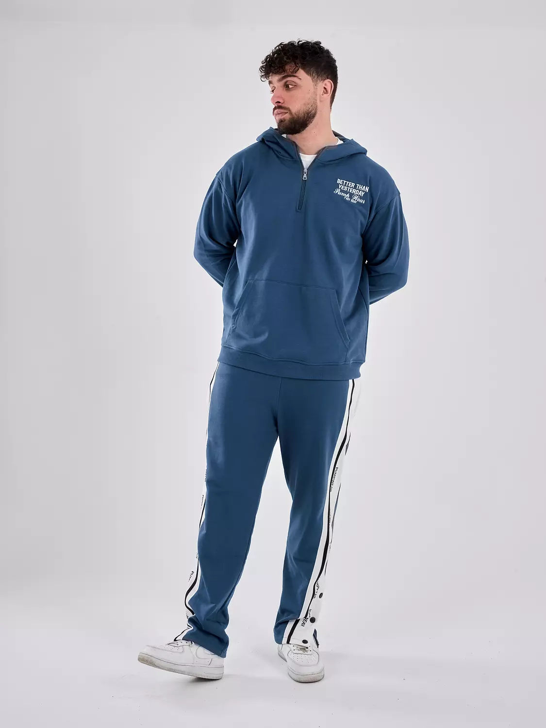 Drop Shoulder quarter Zip Hoodie ‘’indigo’’ 7