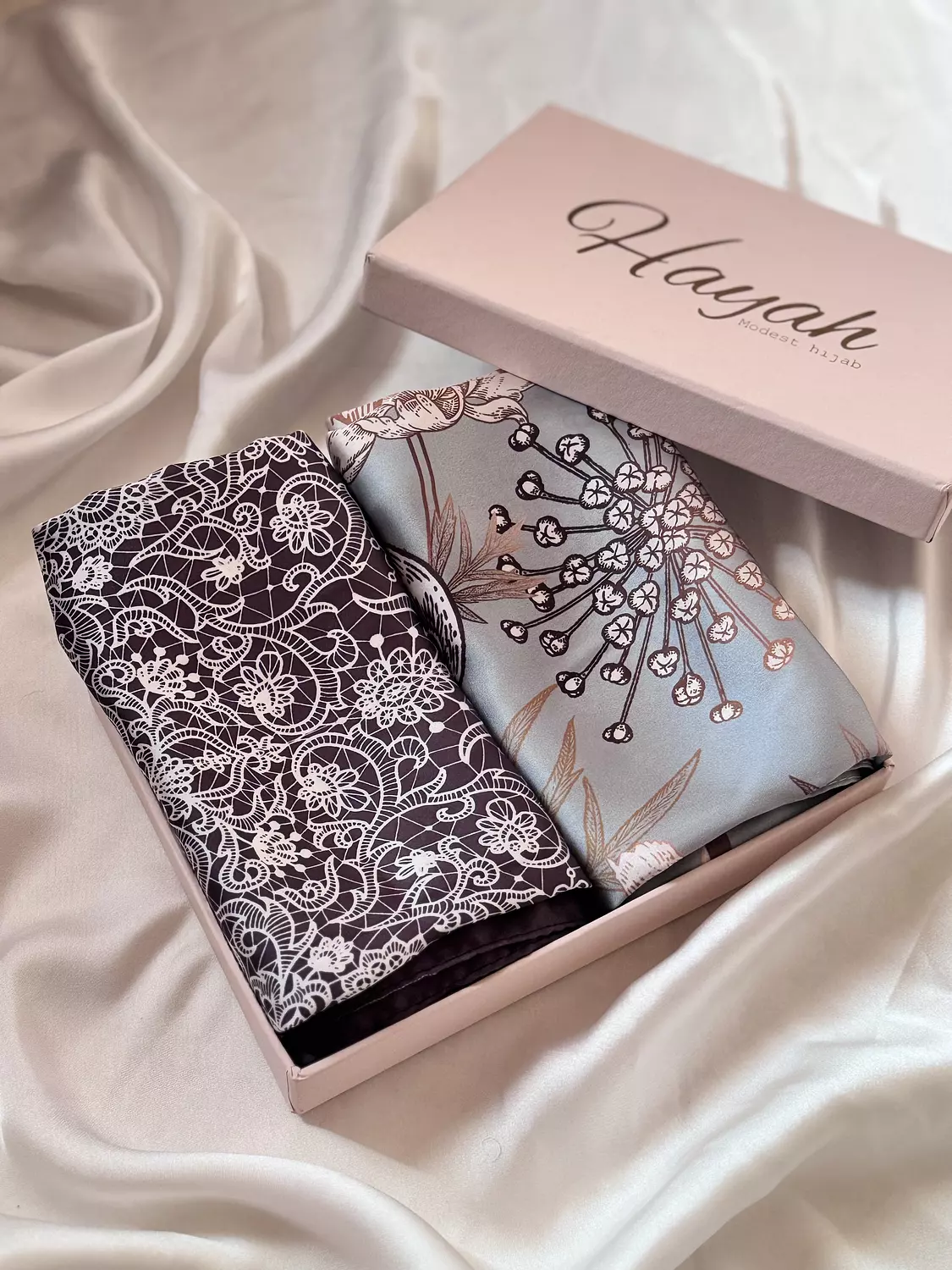 Athena , batoul in brown satin bundle hover image