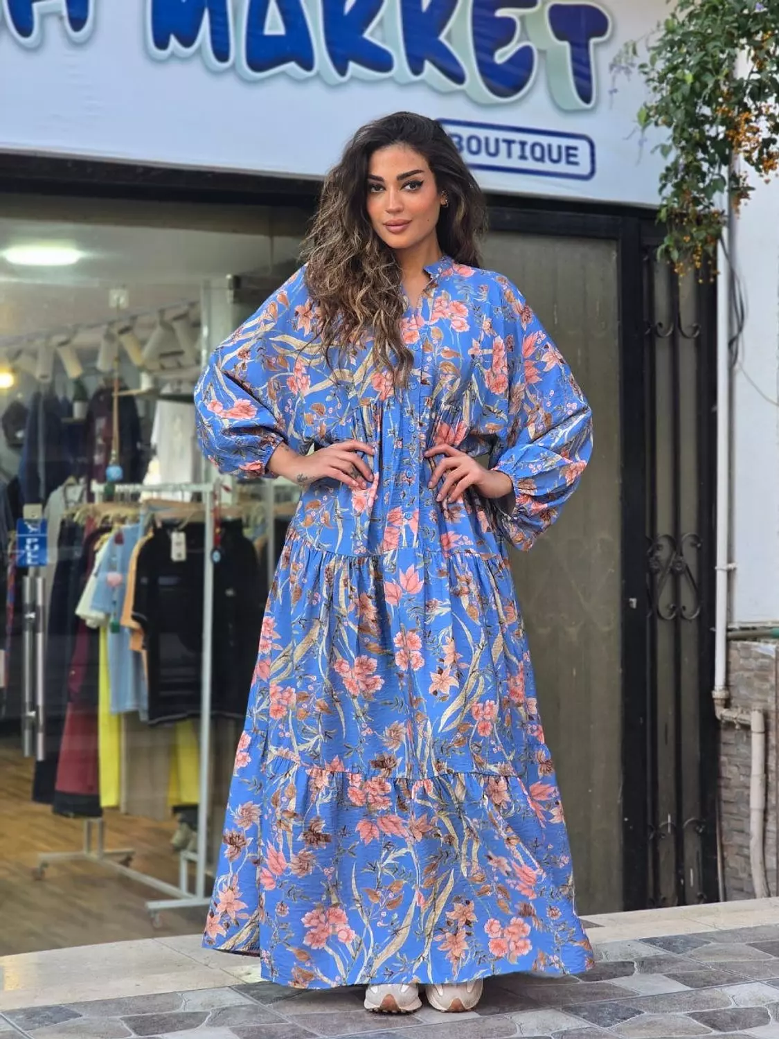 Blue floral dress image