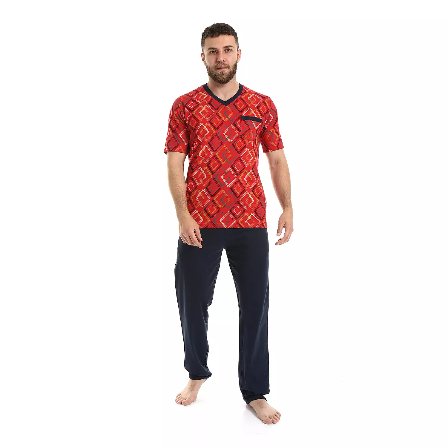 Men Printed Training - 2595 - Red / Multicolored image