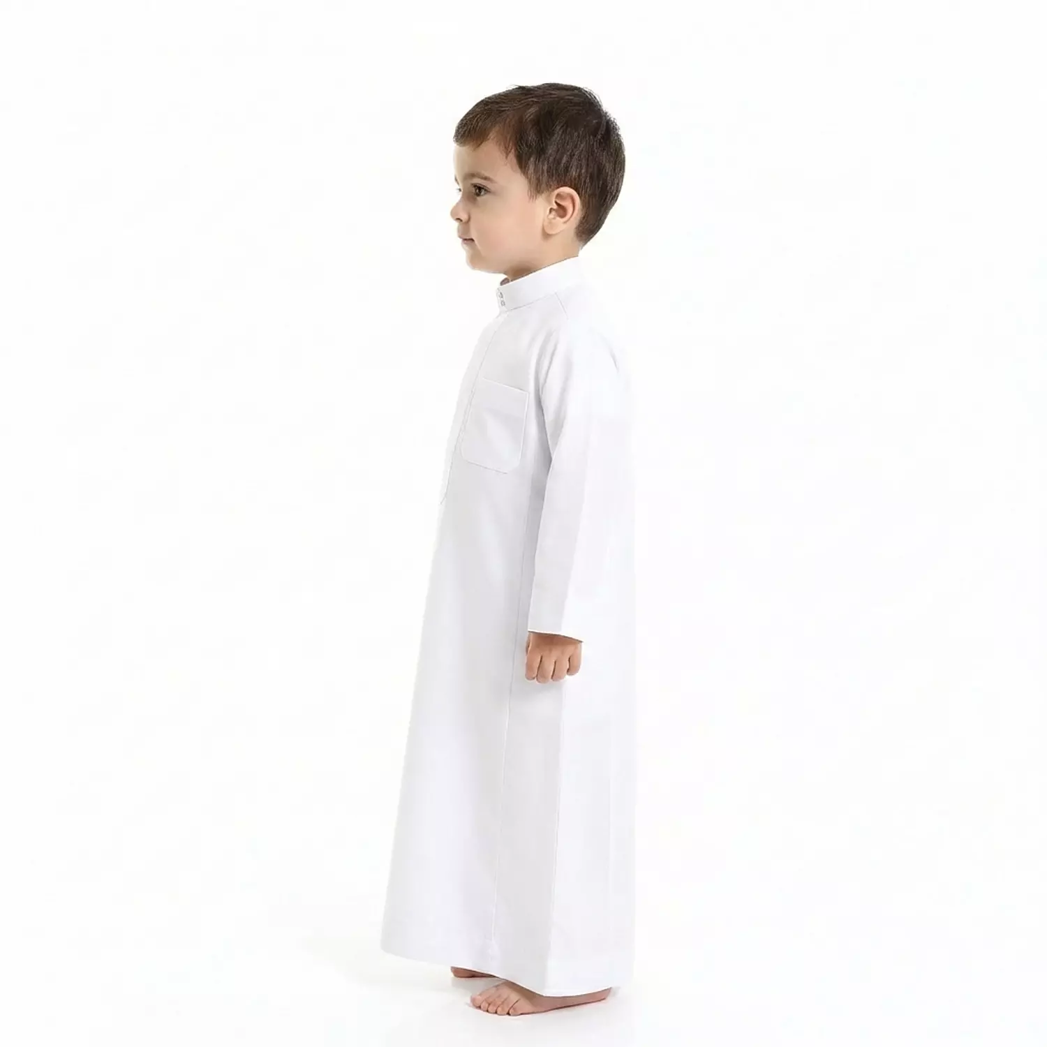 Shorto Kids Galabeya Plained - Half Collar - 2690 - White 2