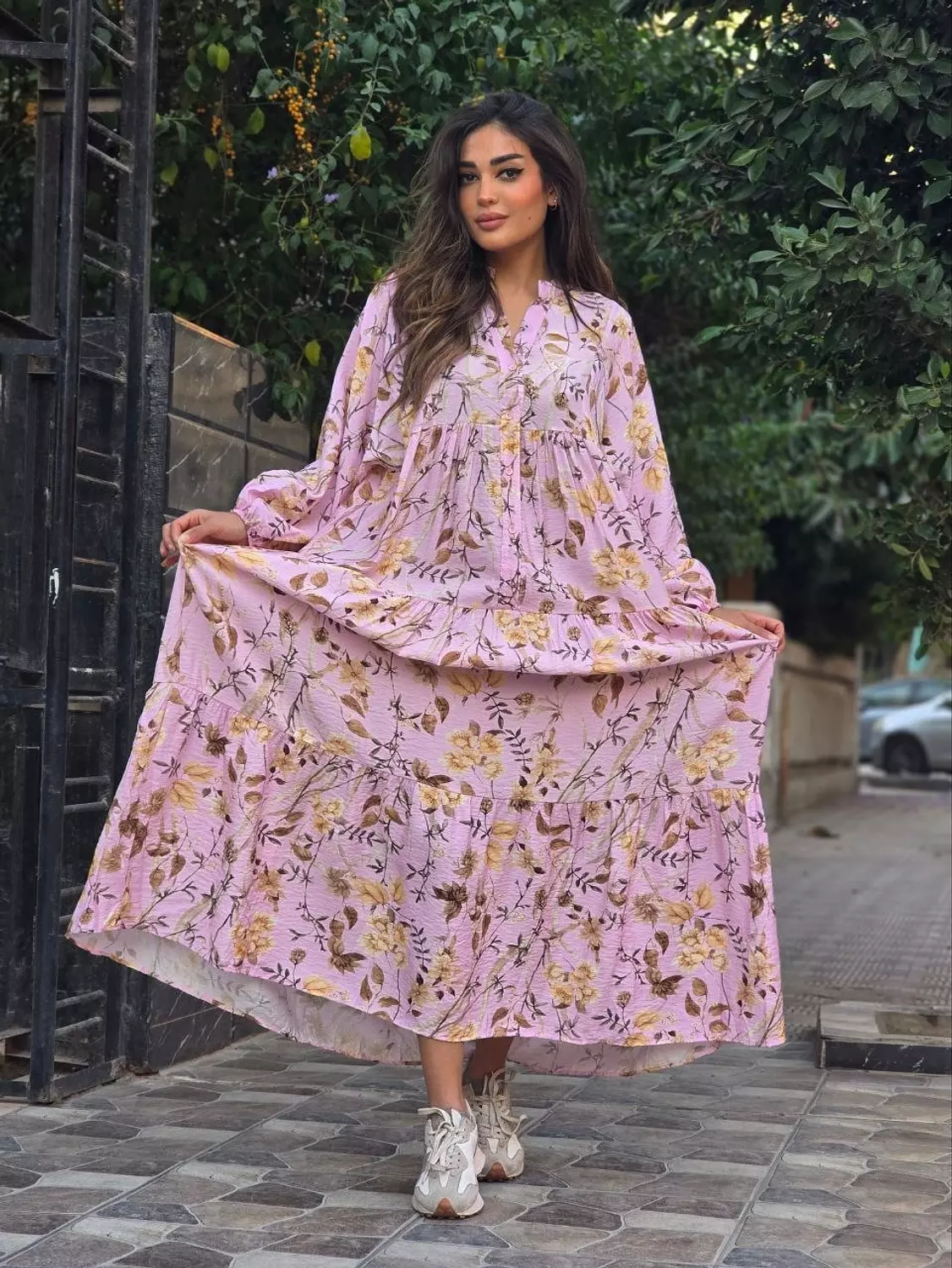 Pink floral dress  4