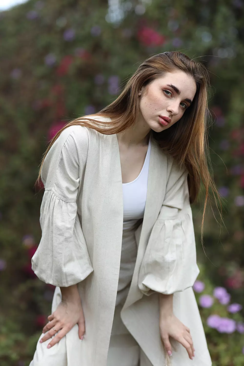  Off White Linen Special Cardigan 2