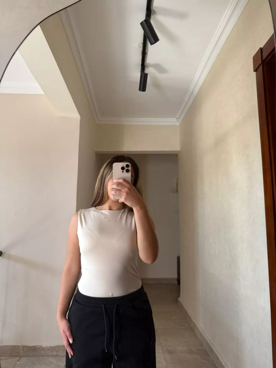 Sleeveless Beige Basic Top image