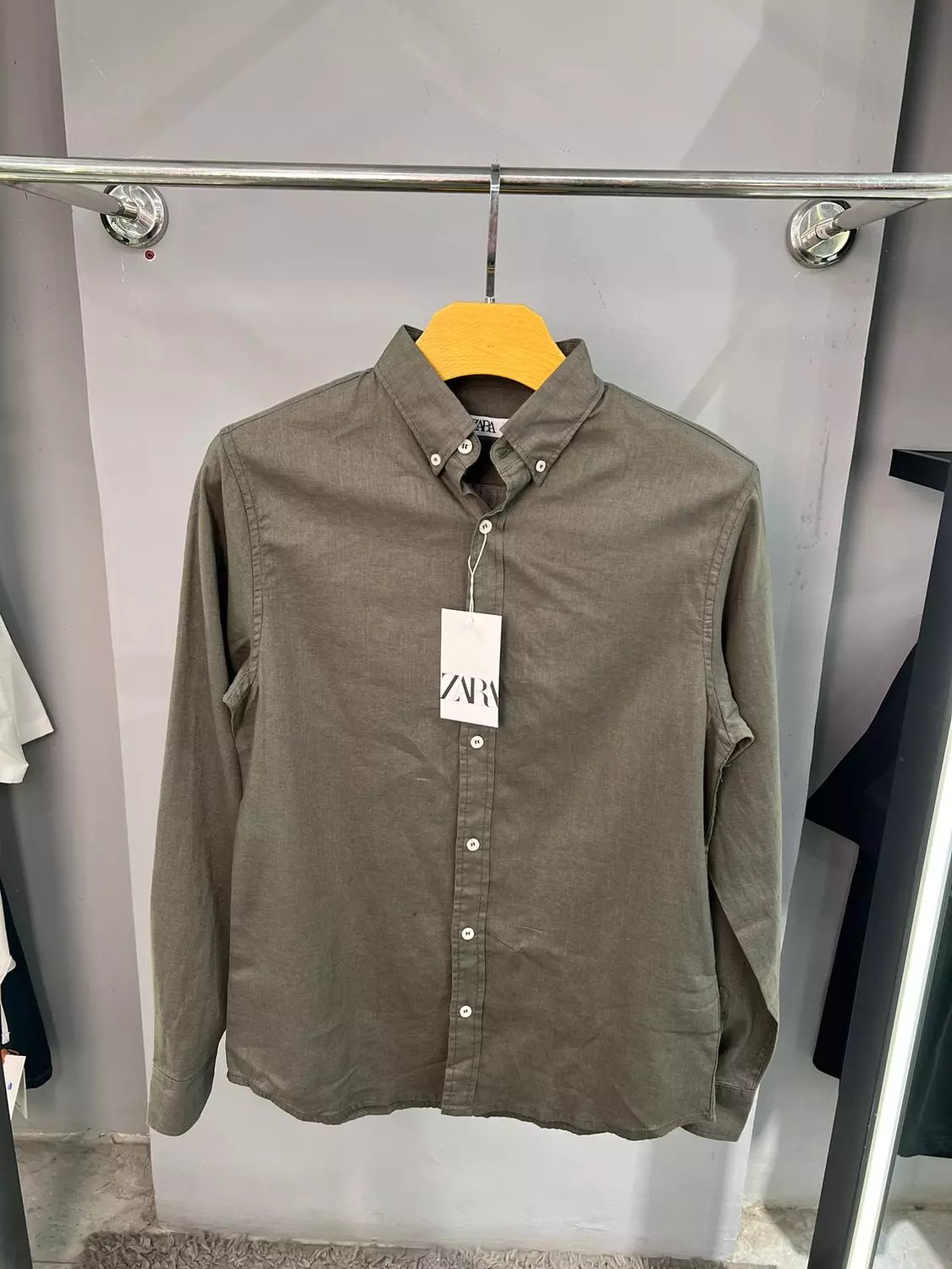 ZARA OLIVE LINEN SHIRT / 11735 image